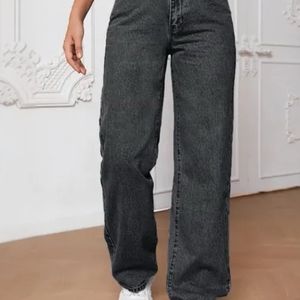 Charcoal Black Bell Bottom Jeans