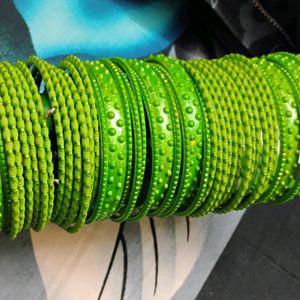 Green Metal Bangles