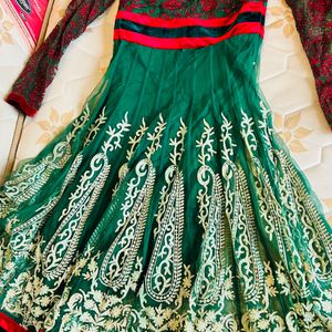 Green anarkali Kurta Set