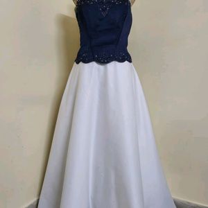 White And Blue Gown