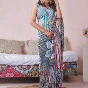 Samah Floral Print Gemortac Saree