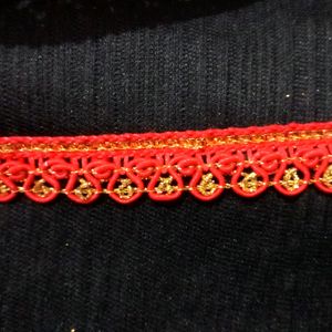 Red And Golden Designer Lace