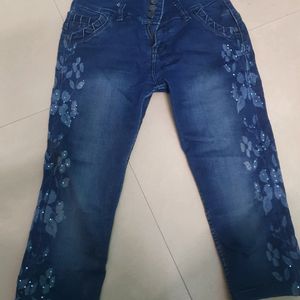 Blue Denim Capri For Girls (Teens/ Women)