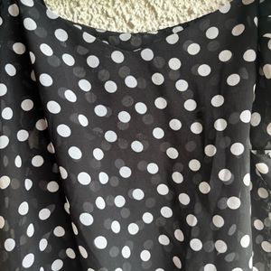 Cute Off The Shoulder Polka Dots MeshTor