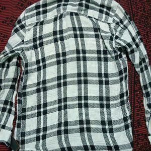 White & Black Checked Shirt