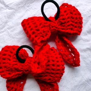 Hand Made Crochet Beautiful Bow Hair Ties