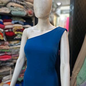 Blue One Shoulder Gown