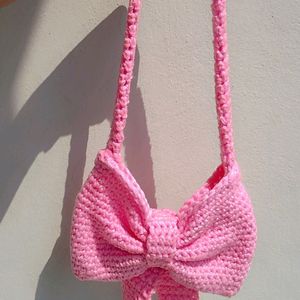 Handmade Crochet Bow Bag 🎀