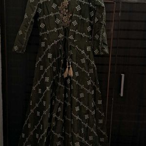 ethnic gown with a shrug