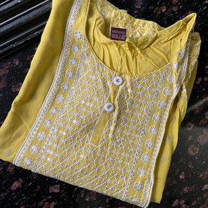 Yellow mustard kurta