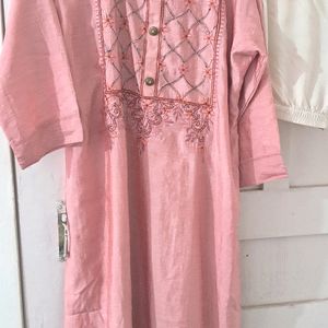 Women Silk Kurta With Plazzo