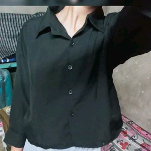 Black Crop Shirt