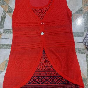 Sleeveless Red Top