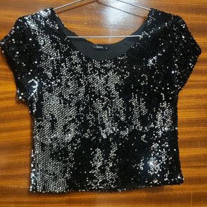 Women Sequence Black Top