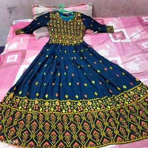 Plastic Mirror&Embroidery Work Anarkali Dress