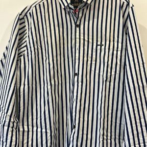 White Blue Strips  Shirt XL