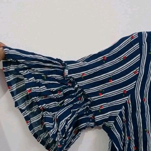 Navy Blue Cotton Summer Top