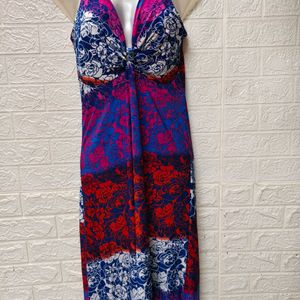 Elegant V-Neck Bodycon Maxi Dress