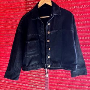 Unisex Denim Faded Black Jacket