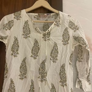 Melange Pretty White Printed Kurta In XS