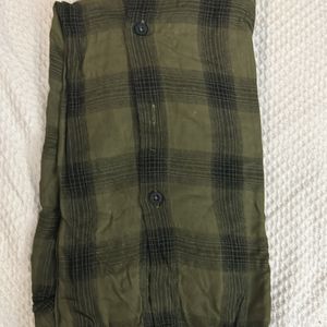 Girls Semiformal XS Full Sleeves Olive Green Shirt