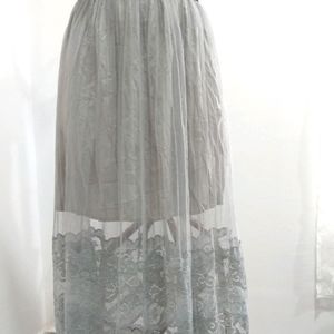 Summer Lace Mesh Midi Skirt