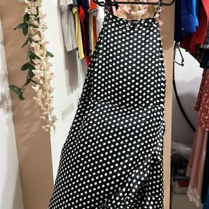 Beautiful Satin Polka Dress Brand New