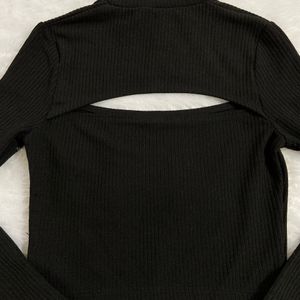 H&M Black Cutout Top