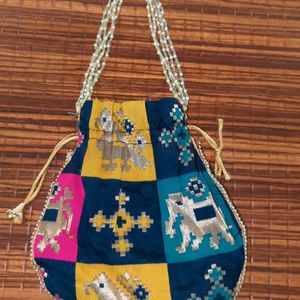 Beaded Handle Potli Bag