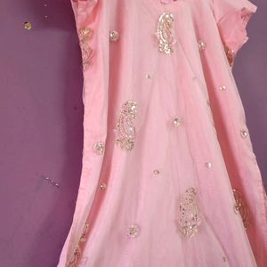 Stiched Baby Pink Sequin Kurti