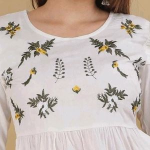 White Embroidered Top