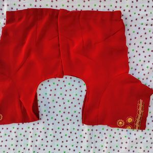 Deep Red Colour Saree