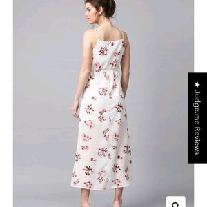 Sassafras Maxi Floral Print Halker Neck Dress