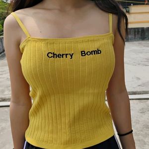 Cherry Bomb🌸🍒. Yellow Tank Top