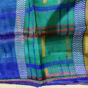 Blue Green Lightweight Saree