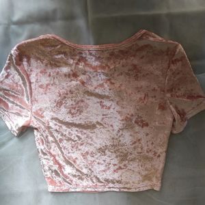 Velvet Peach Crop Top