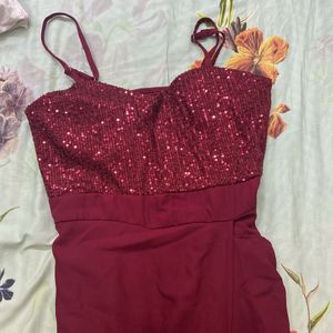 Burgundy Sequinned Dress