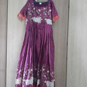 Long Dress With Pichwai Print 42 Bust And Length57