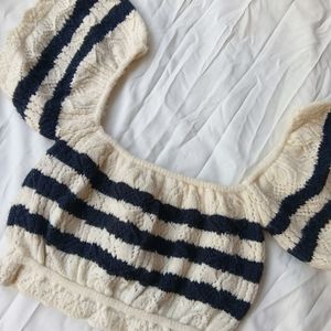 Off Shoulder Knit Wear Crop Top