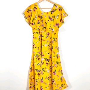 YELLOW FLORAL PRINT DRESSES