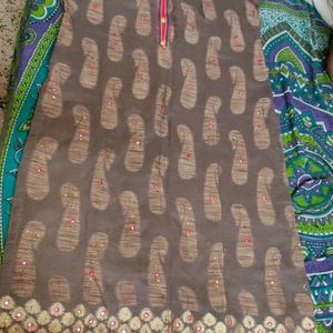 Chanderi Kurti With Banarsi Work