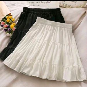 white tiered mini skirt