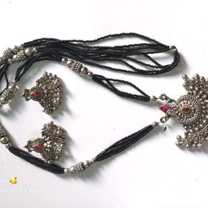 Oxidized German silver mangalsutra