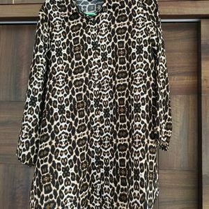 Animal  Print Shirt Dress