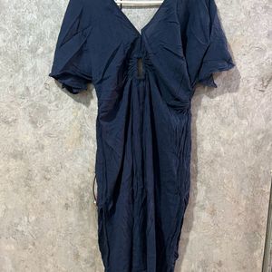 Navy Blue Backless Dress