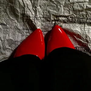Red Block Heel Mary Jane
