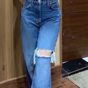 Zara Ripped Flared Jeans, Size Xs