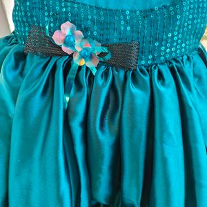 Peacock Blue Party Gown For Toddler