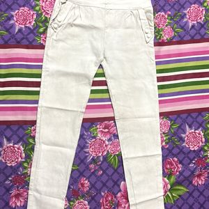 Skinny Fit White Jeggings For Girls