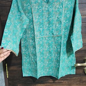 GOLD & GREEN short Kurti